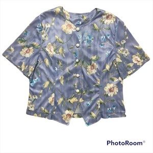 Vintage‎ 1970s Haband! Floral Button Down Blouse Size 16